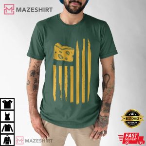 Green Bay Cheese Flag T Shirt 1