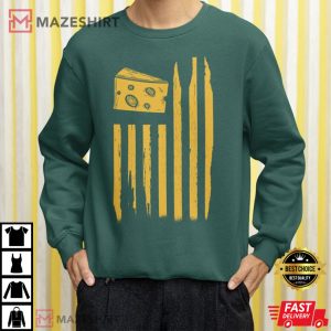 Green Bay Cheese Flag T Shirt 2