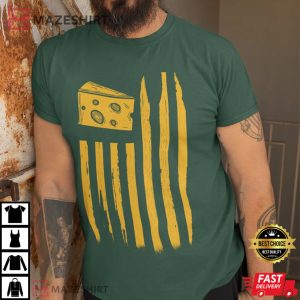 Green Bay Cheese Flag T Shirt 3