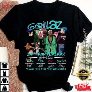 Gorillaz 24TH Anniversary 1998 2022 Anime Harajuku T Shirt 1