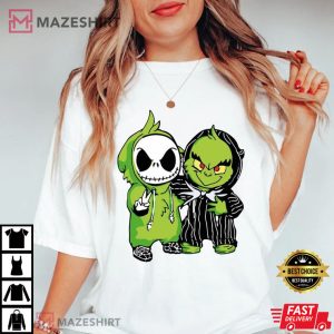Nightmare Before Christmas Grinch And Jack Skellington T Shirt 1