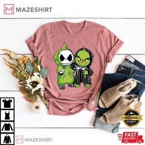 Nightmare Before Christmas Grinch And Jack Skellington T Shirt 2