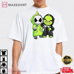 Nightmare Before Christmas Grinch And Jack Skellington T Shirt 4