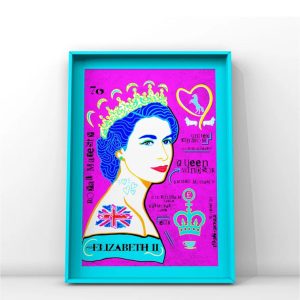 Elizabeth II Portrait Print Queen United Kingdom Poster