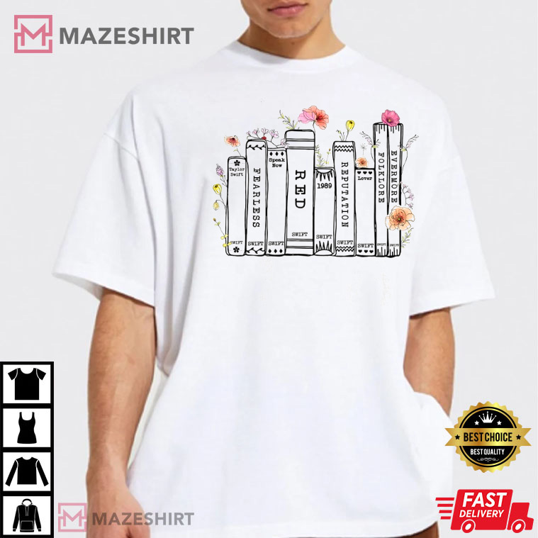 Albums As Books, Taylor Swift T-Shirt Albums As Books, Taylor Swift T-Shirt