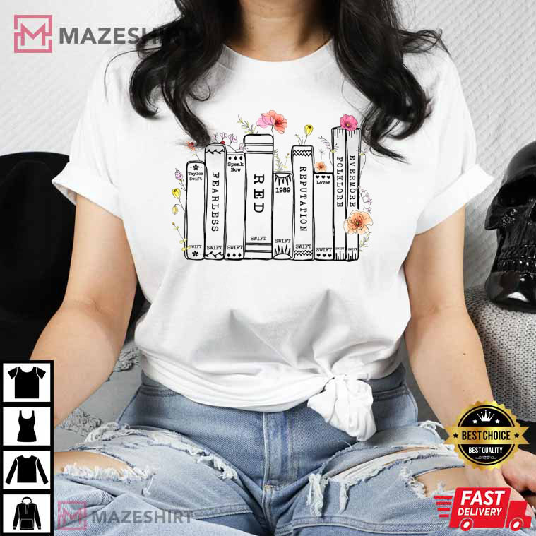 Albums As Books, Taylor Swift T-Shirt Albums As Books, Taylor Swift T-Shirt