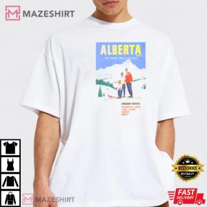 Ski Alberta Canadian Rockies Retro T Shirt 3