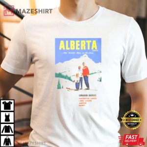 Ski Alberta Canadian Rockies Retro T Shirt 4