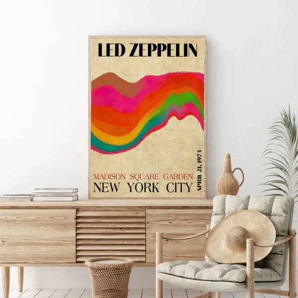 Led Zeppelin Square Led Zeppelin Rock Band Madison Square Garden Poster