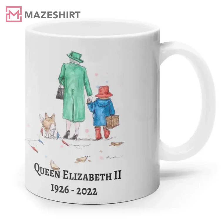 Queen Elizabeth II Paddington Bear Printed Personalized Mug Queen Elizabeth II Paddington Bear Printed Personalized Mug