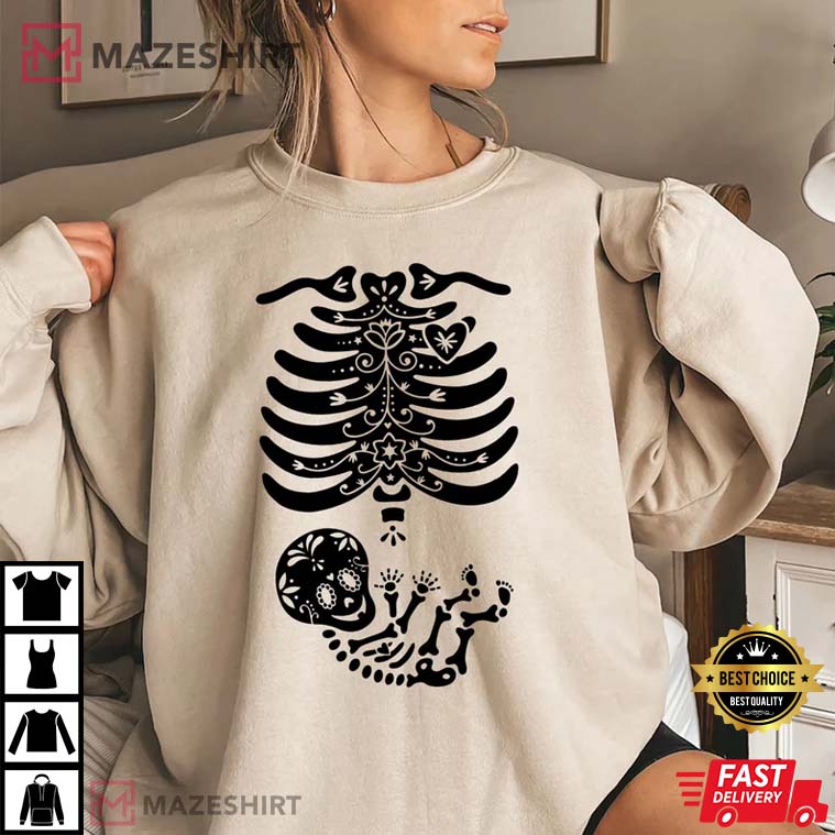 Skeleton Maternity Halloween T-Shirt Skeleton Maternity Halloween T-Shirt
