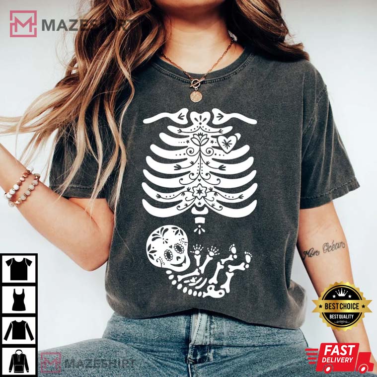 Skeleton Maternity Halloween T-Shirt Skeleton Maternity Halloween T-Shirt