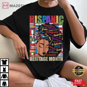 Latina Art Hispanic Heritage Month Latin Country Flags T-Shirt