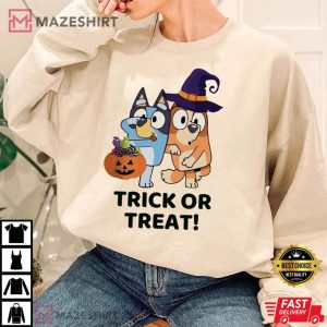 Bluey Funny Trick Or Treat Halloween T Shirt 1
