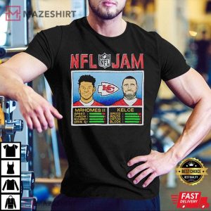 Patrick Mahomes And Travis Kelce Heather Black Kansas City Chiefs NFL Jam Tri-Blend T-Shirt