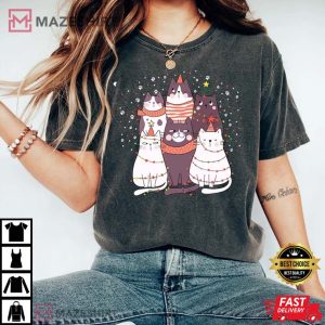 Comfort Colors Cat Christmas T Shirt 2