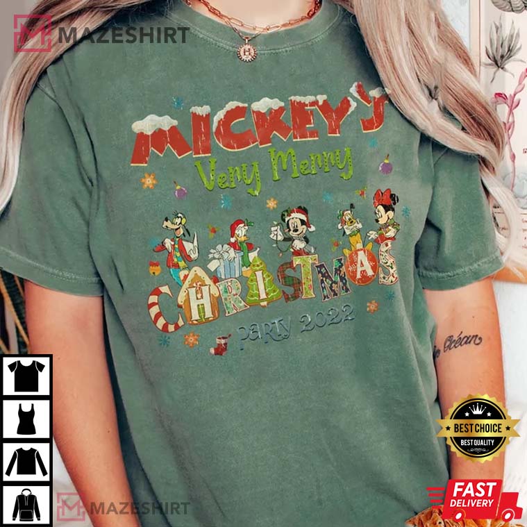 Comfort Colors Mickey Christmas Party T-Shirt Comfort Colors Mickey Christmas Party T-Shirt
