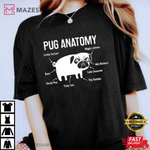 Pug Anatomy Funny Animal Lover T Shirt 2