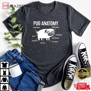Pug Anatomy Funny Animal Lover T Shirt 3