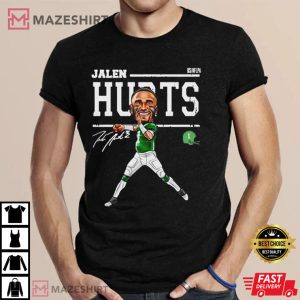 Jalen Hurts Philadelphia Eagles Cartoon Signature Shirt