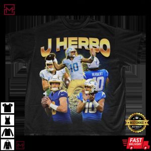 Justin Herbert NFL Los Angeles Chargers Vintage Bootleg Classic Graphic T Shirt 1