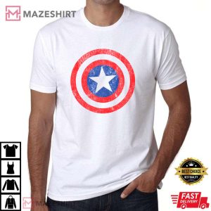 Vintage Marvel Avengers Captain America Shield Logo T Shirt 4