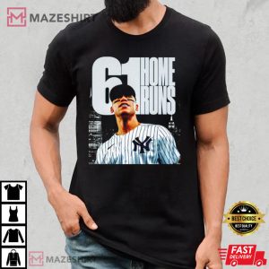 Aaron Judge 61 Home Runs New York Yankees Baseball T-Shirt