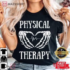 Physical Therapy Skeleton Hand Heartbeat Halloween 3