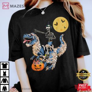 Skeleton Riding Mummy Dinosaur Halloween 5
