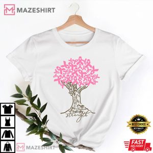 Breast Cancer Awareness Pink Ribbon Tree Cancer Tree T Shirt 1