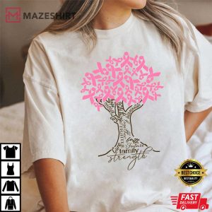 Breast Cancer Awareness Pink Ribbon Tree Cancer Tree T Shirt 2