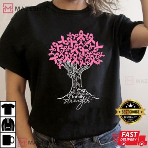 Breast Cancer Awareness Pink Ribbon Tree Cancer Tree T Shirt 3