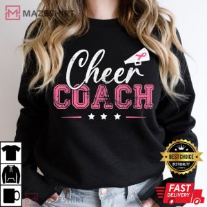 Football Cheer Coach Pink Ribbon Breast Cancer Awareness T Shirt 2