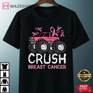 Crush Breast Cancer Awareness Monster Truck T Shirt 3 Copy