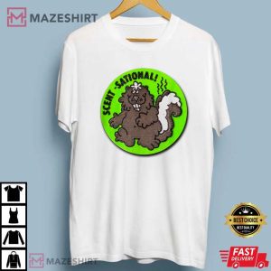 Vintage Scratch and Sniff Sticker Skunk Scent Sational T Shirt 2