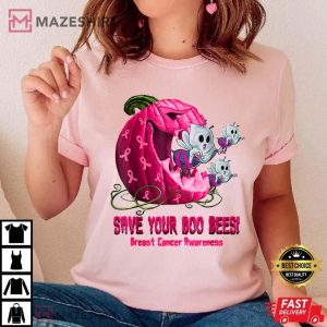 Breast Cancer Awareness Boos Pumpkin Save Your Boo Bees 1