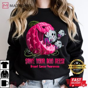 Breast Cancer Awareness Boos Pumpkin Save Your Boo Bees 2