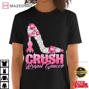 Breast Cancer Awareness Bling Ribbon T Shirt 4