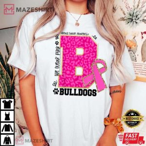 Bulldogs We Wear Pink Breast Cancer T Shirt 3