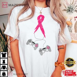 Gamer Pink Ribbon Breast Cancer Awareness t shirt 4