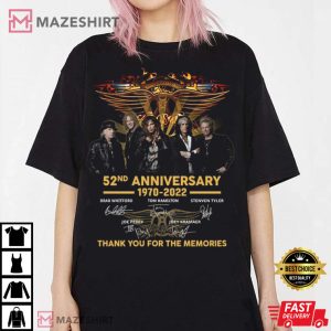 Aerosmith Band 52nd Anniversary 1970-2022 T-Shirt