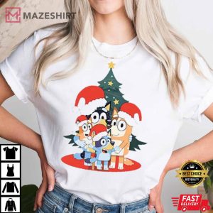 Bluey Family Funny Christmas T-Shirt