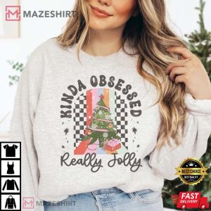 Christmas Pink Christmas Daisy Winter Retro T-Shirt