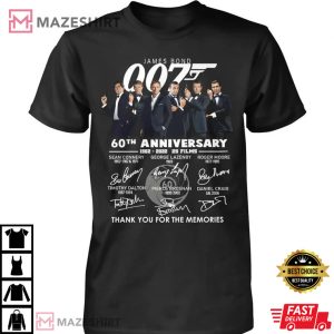 James Bond 007 60th Anniversary Memories Signatures T Shirt 1