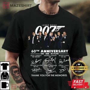 James Bond 007 60th Anniversary Memories Signatures T Shirt 4