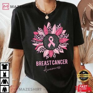 Sunflower Pink Breast Cancer Awareness Trending T-Shirt