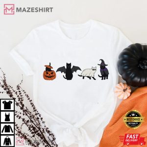 Halloween Ghost, Cat T-Shirt
