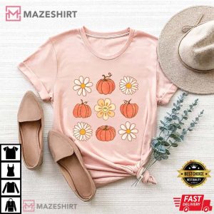 Daisy Pumpkin Fall Pumpkin Patch Vintage T-Shirt