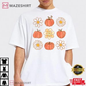 Daisy Pumpkin Fall Pumpkin Patch Vintage T-Shirt