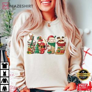 Christmas Coffee Reindeer Coffee Lover Latte Santa Xmas Holiday T Sh 1
